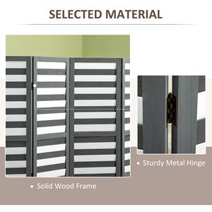 Paravent pliable blanc et gris de 5 pieds pour chambre à coucher, bureau ou séparation d'espace intérieur avec porte-serviettes élégant - Product Image 5