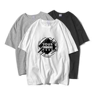 Custom 100% Cotton Knitted Regular Fit <b>Short</b> <b>Sleeve</b> Breathable Washed Front Solid <b>Men's</b> Casual T-Shirts-White Custom Colors - Product Image 1