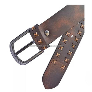 Cinturón de cuero trenzado hecho a mano para hombre, cinturón informal de cuero marrón de grano completo, diseño personalizado - Product Image 6