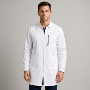 Blouse médicale pour hommes pour médecins et dentistes - Tissu sergé en bambou/polyester/spandex, coupe classique, uniforme d'hôpital durable - Product Image 1