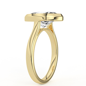 แหวนหมั้นเพชรทรงรี 3.08 กะรัต เพชรเลี้ยงในห้องปฏิบัติการ ทองคำแท้ 14K 18K ประดับแบบ Bezel Set ดีไซน์เรียบหรู แหวนแต่งงานสำหรับผู้หญิง - Product Image 6