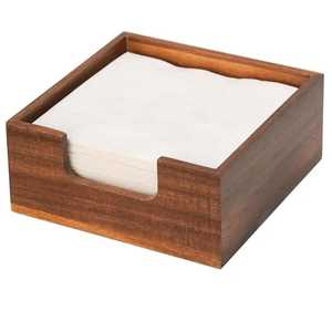 Porte-serviettes en bois artisanal avec incrustation de résine blanche, élégant organiseur de mouchoirs pour salle à manger, cuisine, restaurant, table domestique. - Product Image 6