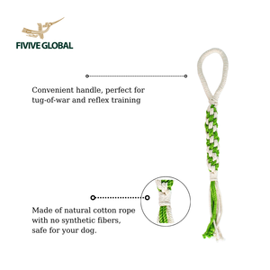 Juguete de algodón con asa en forma de lazo para perros, diseñado para entrenamiento interactivo de tira y afloja, masticación duradera, limpieza dental y uso diario. - Product Image 4