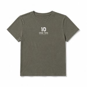 Camiseta Corta para Mujer en Color Verde Oliva, Algodón Suave, Corte Ajustado, Manga Corta, Estilo Casual, Básica - Product Image 3