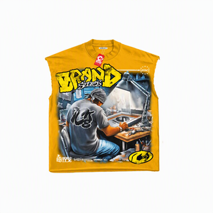 Camiseta sin mangas para hombre, cuello redondo, algodón, diseño estampado de grafiti, para todas las estaciones, corte regular, estilo pullover - Product Image 5