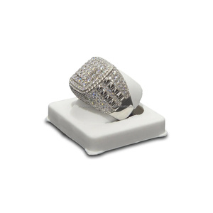 Unique Classic Iced Out Moissanite Hip Hop Pave Setting in 925 Sterling <b>Silver</b> <b>Statement</b> Men's Anniversary or Wedding Gift <b>Ring</b> - Product Image 3