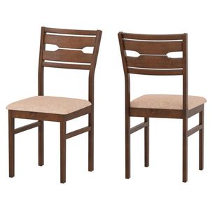 Ensemble de 2 chaises de salle à manger en bois massif, style farmhouse, sans accoudoirs, avec dossier creux et sièges rembourrés - Product Image 1