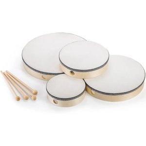 Factory Customized ODM OEM Wholesale Steel Small <b>Drum</b> High Quality Color Black White Handmade Sheepskin Tambourine <b>Drum</b> Set - Product Image 1