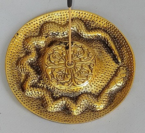 Expertly hand Made white metal Round Incense stick <b>Burner</b> with color stone mointed room aroma - Product Image 6
