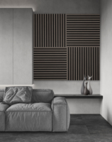 Déco Son Design Moderne Acoustique MDF Panneau Acoustique Panneaux Muraux Pet Feutre Absorbe Le Son pour Salle à Manger Salle de Conférence Villa