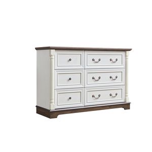 Farmhouse Style Wooden Rustic 6-Drawer Dresser <b>Chest</b> Organized <b>Storage</b> for Bedroom Living - Product Image 6