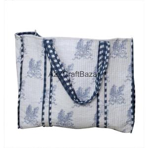 Handmade Quilted Cotton Tote <b>Bag</b> Eco-Friendly Sustainable Design Long Reusable Logo Gifts Groceries Party Exhibition - Product Image 6