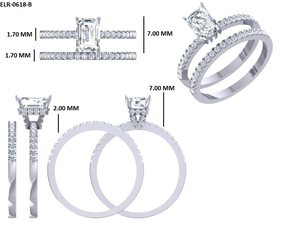 Bague de fiançailles en diamant de laboratoire taille émeraude 1 carat, sertie d'un halo caché vintage, certifiée IGI, en or blanc massif 14 carats, pour anniversaire - Product Image 6