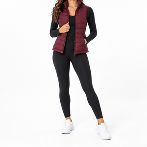 Chaleco Acolchado Ligero de Invierno para Mujer, Estilo Urbano, Tejido, Cortavientos, Ecológico, Transpirable, con Logotipo Personalizado, Servicio OEM - Product Image 3