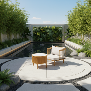 Modern Solid Oak Comfortable Sofa Set with White Cushion and UV-Resistant PE Rattan Throw Blanket for Outdoor Use - Product Image 6