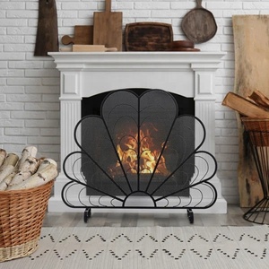 Protector de Chimenea Art Deco de Metal con Malla Fina y Marco de Acero Resistente, Protector de Hogar Independiente - Product Image 3