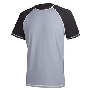 Camiseta Casual de Punto de Secado Rápido con Cuello Redondo y Manga Raglán para Hombre, Corte Regular, Color Sólido, Tejido de Jersey de Poliéster, UPF 50, Logotipo Frontal - Product Image 1