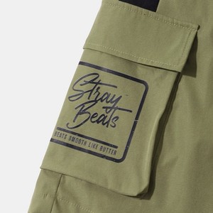 Pantalones Cortos Casuales de Lona para Hombre Stray Beats, Cintura Media Elástica, Transpirables, de Secado Rápido, con Bolsillo Frontal Sólido y Logotipo Estampado - Product Image 4