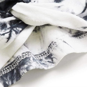 <b>Men's</b> <b>Tie</b>-Dye Short Sleeve O-Neck T-Shirt Casual Knitted Regular Fit Print Pattern White <b>Black</b> - Product Image 3
