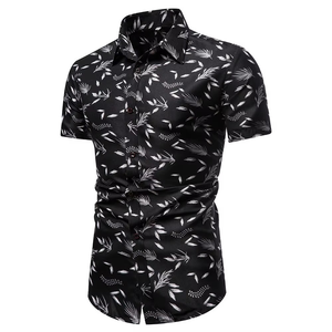 Chemise décontractée d'été personnalisée pour hommes, respirante, extensible, imprimée, à manches courtes, teinte en fil, anti-plis, anti-rétrécissement, vente en gros - Product Image 2