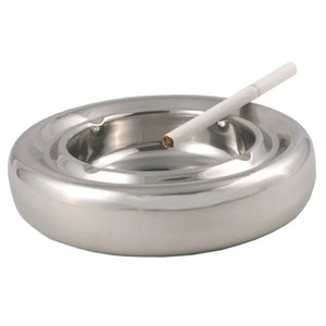 Round Stainless Steel Desktop <b>Ashtray</b> Minimalist Design Home Use - Product Image 5