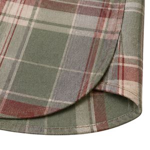 Chemise à manches longues pour homme en coton à carreaux vert sauge, rouge et beige, décontractée, boutonnée, personnalisable, vente en gros, vêtements de mode - Product Image 4