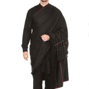 Châle en laine pour hommes, service OEM, faible MOQ, long, léger, de haute qualité, chaud pour l'hiver, couleur unie, en pure laine, traditionnel musulman pour hommes - Product Image 1