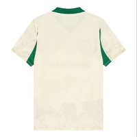 T-shirt jersey pour homme, manches courtes, 100 % polyester, avec logo personnalisé, col rabattu, style sportif.