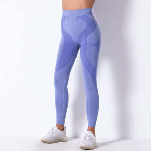 Leggings en tricot à taille haute, couleur unie, extensibles, respirants, pantalons pour femmes - Product Image 1