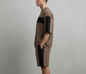 Nouvelle Arrivée 2026 Streetwear Ensemble T-shirt et Short Oversize 100% Coton à Épaules Tombantes pour Homme - Product Image 5