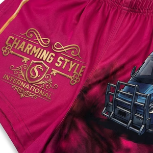 HUACHEN Custom Sublimation Print Logo Polyester Quick Dry Footy <b>Shorts</b> Pocket Truck Racing Workout Hunting Football Youth <b>Men</b> - Product Image 4