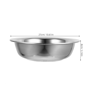 Stainless <b>Steel</b> <b>Bowl</b> Round Kitchen Food Serving Dish Reusable Metal Mixing <b>Bowl</b> Household Tableware Restaurant Catering Cookware - Product Image 3