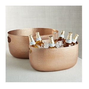 Cubo de Hielo Metálico Artesanal con Asas Laterales para Cerveza, Vino y Champaña – Enfriador de Bebidas Rústico para Fiestas y Artículos de Bar - Product Image 2