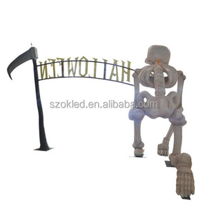 Esqueleto gigante Arco de Halloween Vela grande de Halloween Escoba embrujada grande con silla de bruja Pilar Recluse - Product Image 4