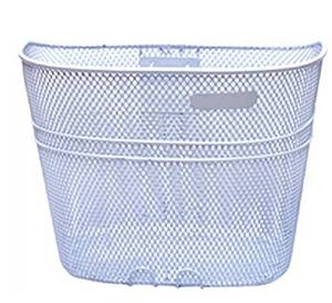Cesta de bicicleta de alambre metálico con recubrimiento en polvo duradero, a prueba de óxido, para montaje en manillar delantero con soporte, de malla de acero de alta resistencia - Product Image 1