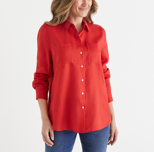 Camisa de Mujer 100% Algodón, para Uso en Exteriores, Verano, Manga Larga, Lisa, Multicolor, Corte Holgado, con Botones, Venta al Por Mayor Directa de Fábrica, Personalizable - Product Image 4