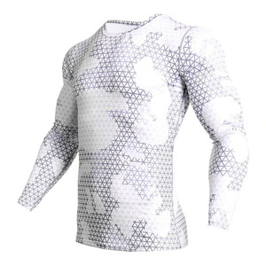 เสื้อรัดรูปป้องกันการระคายเคืองสำหรับทุกเพศ ยี่ห้อ OEM ระบายเหงื่อได้ดี แขนยาว ผลิตจากผ้าสแปนเด็กซ์/โพลีเอสเตอร์ เหมาะสำหรับศิลปะการต่อสู้แบบผสมผสาน ทรงเข้ารูป - Product Image 5