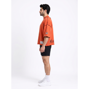 เสื้อยืดทรงบ็อกซี่ครอปผ้าเฟรนช์เทอร์รี่หนา 450GSM สำหรับผู้ชาย สไตล์สตรีทแวร์สุดหรู ลุควินเทจ พร้อมพิมพ์ลายพัฟฟ์ รับผลิตตามแบบ OEM - Product Image 3