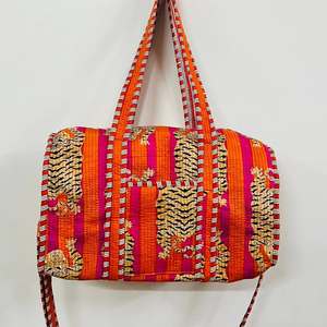 Bolsa de Viaje Ligera de Gran Capacidad, Acolchada, de Algodón con Estampado Floral, con Cierre, Estilo Indio, para Viajes de Fin de Semana - Product Image 2