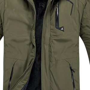 Veste softshell unisexe grande taille imperméable coupe-vent respirante légère doublée de polaire noire avec capuche zippée pour la randonnée hivernale - Product Image 4