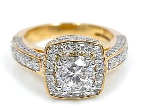 Bague de fiançailles en diamant Djewels, or jaune 14 carats, diamant de laboratoire taille brillant serti à griffes, certifié IGI, style de luxe pour femme, haut de gamme - Product Image 3