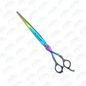 Professional Rainbow Curved Thinning Pet Gold <b>Titanium</b> Pet Grooming Scissors Products Pet Care Products Scissors - Product Image 4