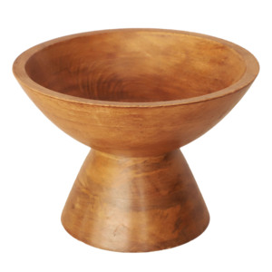 Tazón de Madera Artesanal para Servir SB-001 |   Base de Pedestal de Madera de Mango Natural para Tazón - Product Image 2