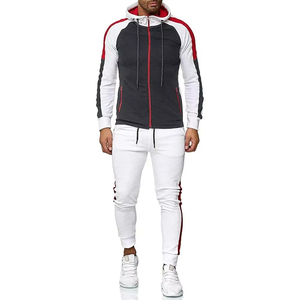 Ensemble de survêtement personnalisé avec fermeture éclair, veste de jogging, ensemble de survêtement en polaire technique polyester pour homme - Product Image 1