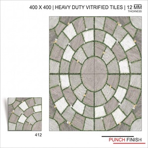 Carreaux de sol vitrifiés robustes pour extérieur 400x400mm 12mm, finition perforée antidérapante pour parking, allée, couloir, entrepôt, cour - Product Image 3