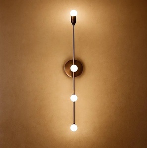 Handcrafted 4-Light Brass Round Wall <b>Sconce</b> Art Deco Home Office <b>Lighting</b> Fixture CHLD0017 KULSOOM - Product Image 3
