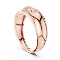 Bague en or rose sertie de diamants pour homme, alliance de luxe avec diamants de laboratoire, design moderne et protecteur, idée cadeau.