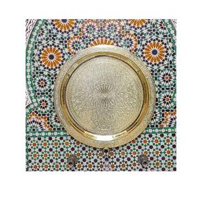 ถาดเสิร์ฟชาและกาแฟทองเหลืองแท้ลายใบไม้ ถาดเสิร์ฟทองเหลืองแท้ลายใบไม้สำหรับงานแต่งงาน - Product Image 5