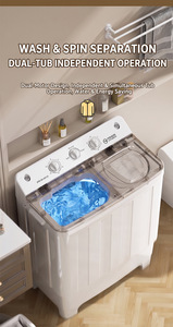 15kg/5kg Semi Automatic Twin Tub <b>Top</b> <b>Load</b> Washer Electric Freestanding Double Cylinder Washing Machine for Home Hotel - Product Image 4