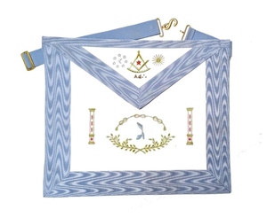 Worshipful Master Apron Ghimel Ad. Embroidered Lambskin Apron Gold Bullion Work | <b>Sew</b>-On Custom 3D Masonic Regalia M - Product Image 1